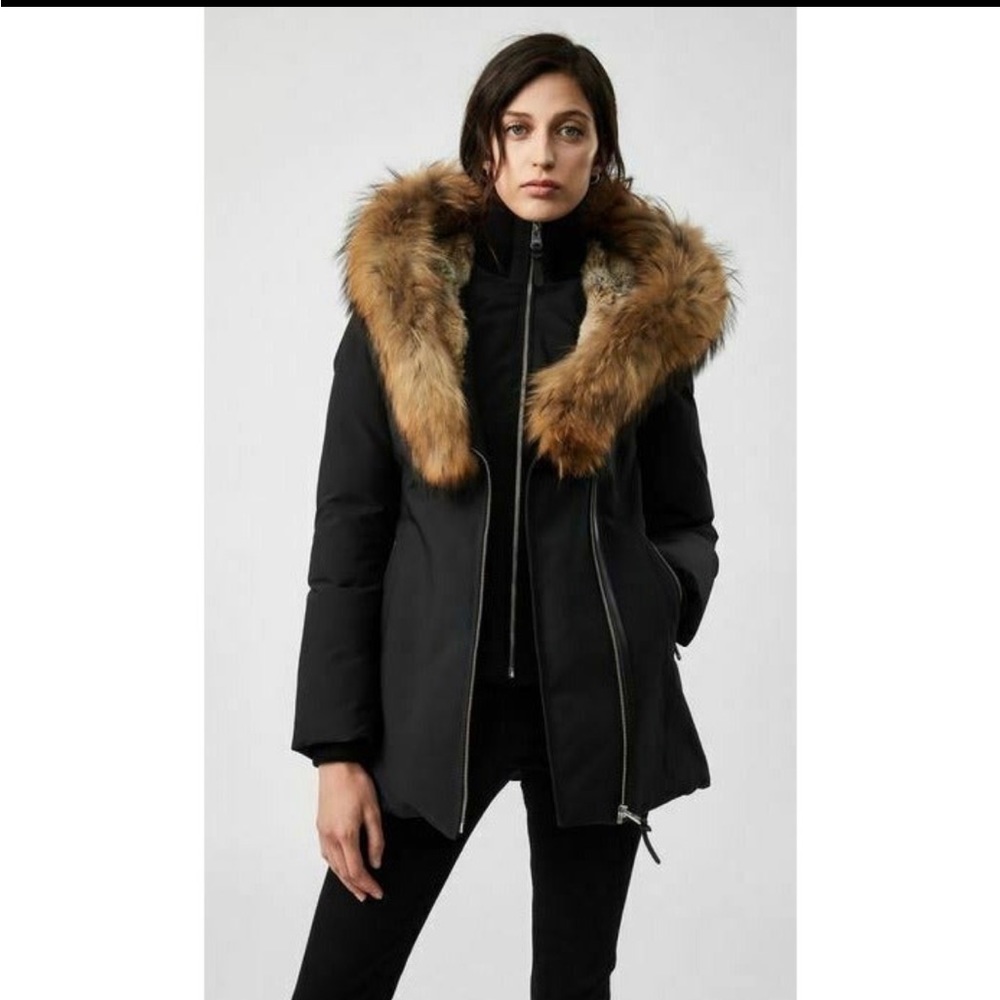 SOLD Authentic Mackage AKIVA down coat with fur trimmed hood